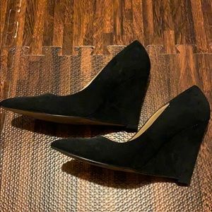 Size 9 Suede Dressy Black Wedges from Express